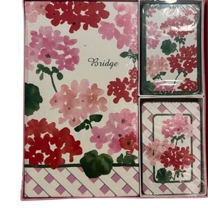 Design Design Bridge Gift Set Women OS Pink New Floral Cards Score Pad Geranium